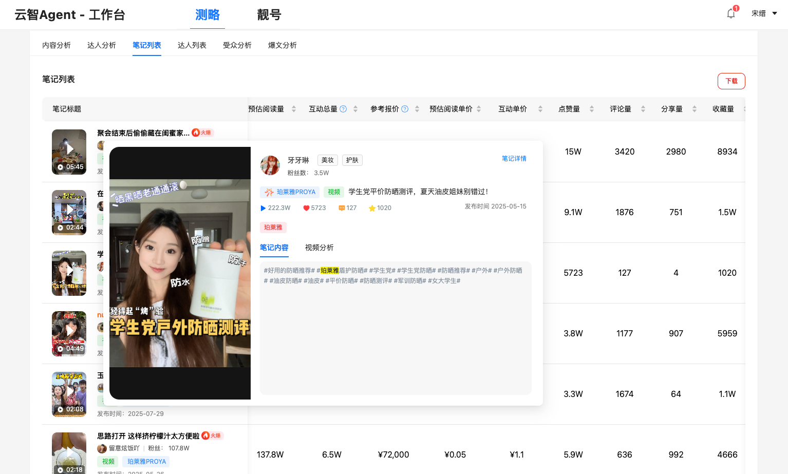 笔记列表